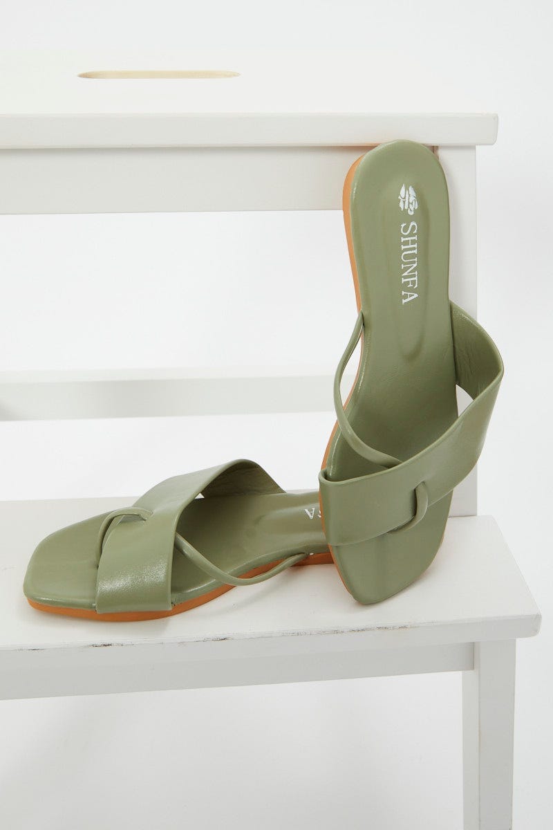 Green Strap Slide For Women By You And All