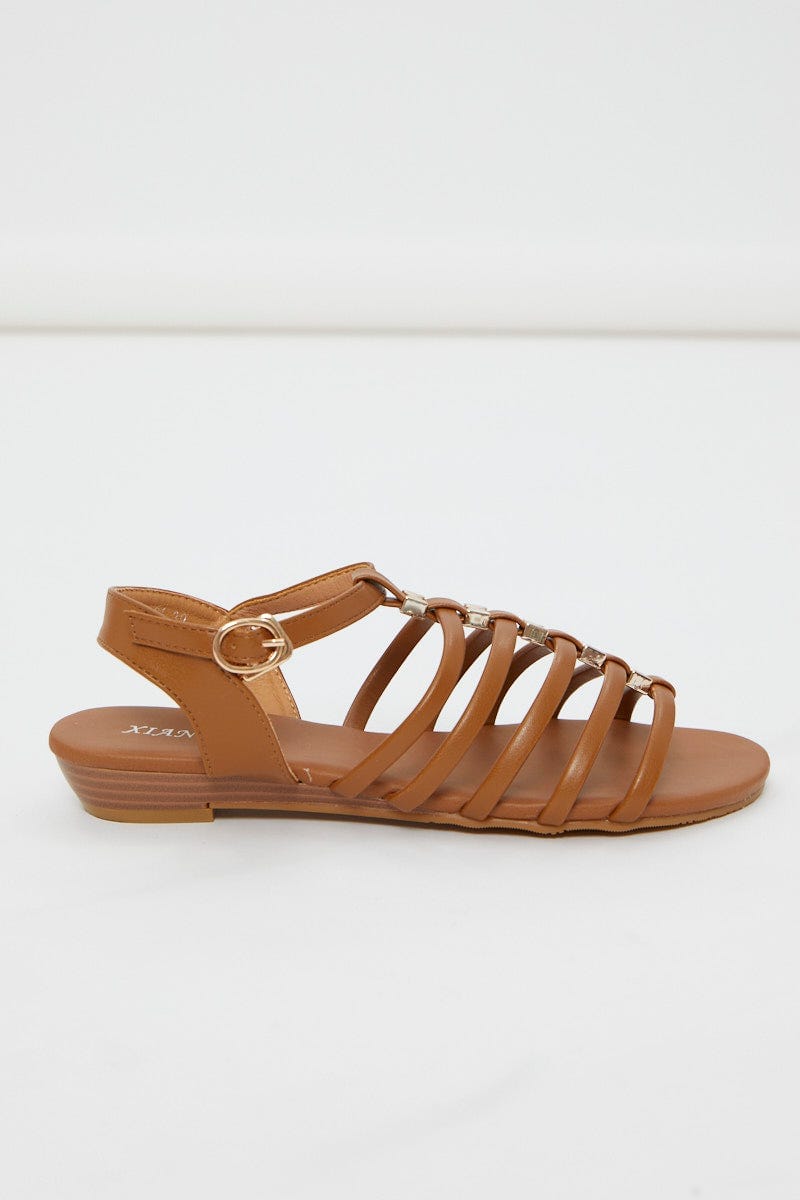 Brown Strappy Sandal For Women By You And All