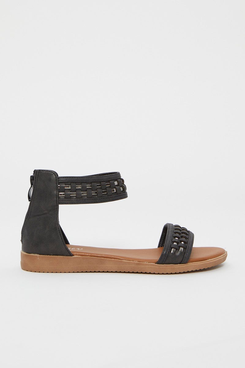 Black Woven Sandal For Women By You And All