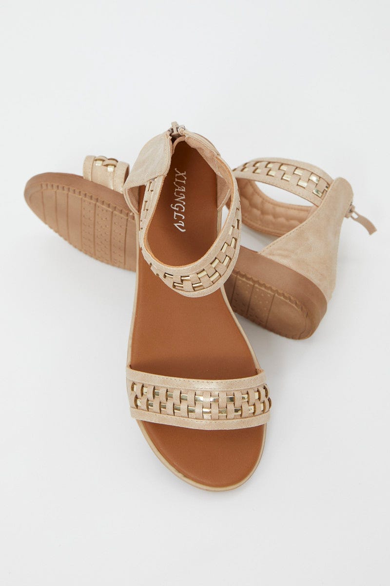 Camel Woven Sandal For Women By You And All