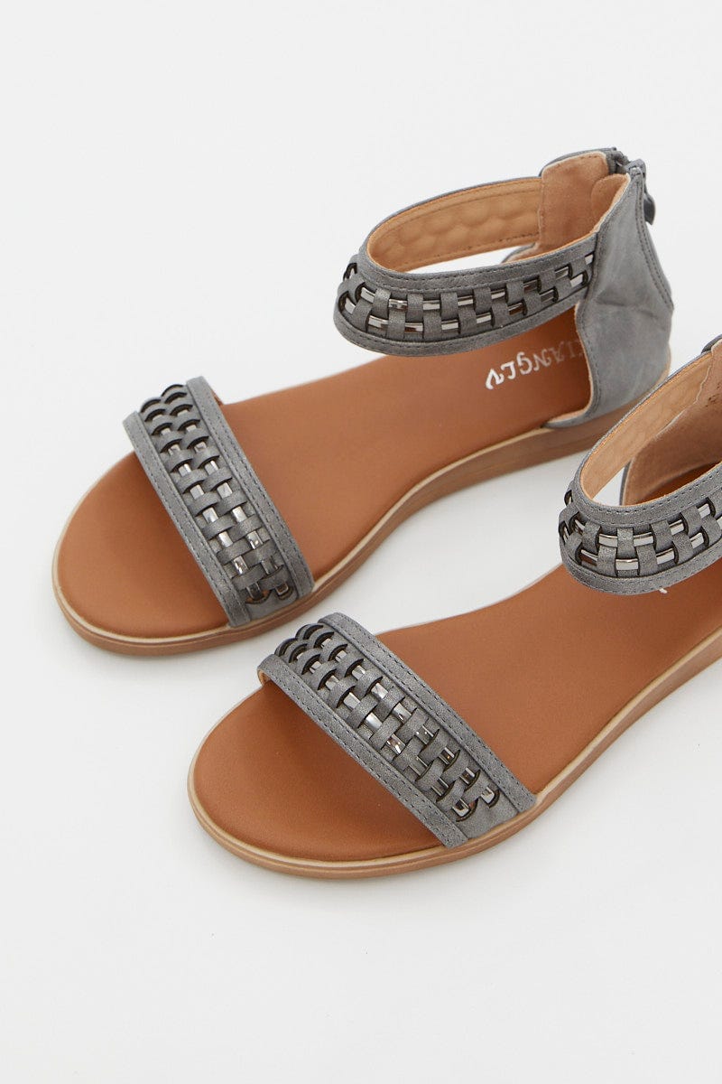 Grey Woven Sandal For Women By You And All