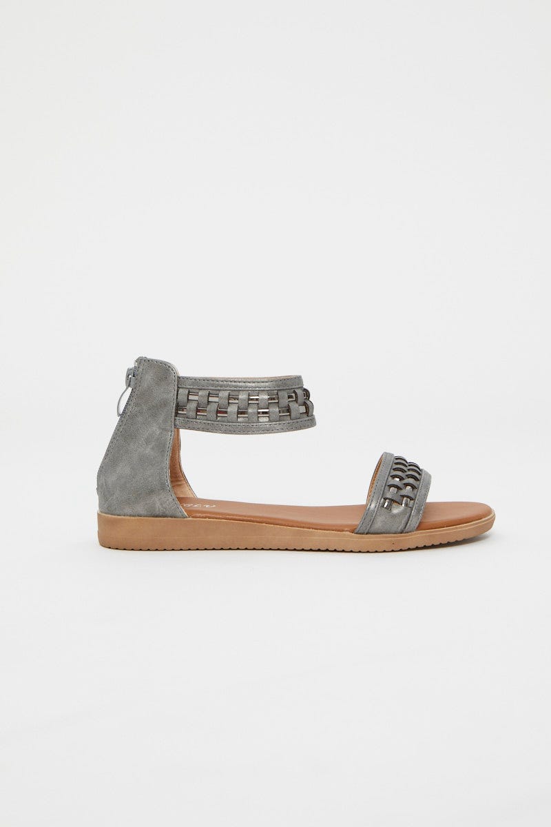Grey Woven Sandal For Women By You And All