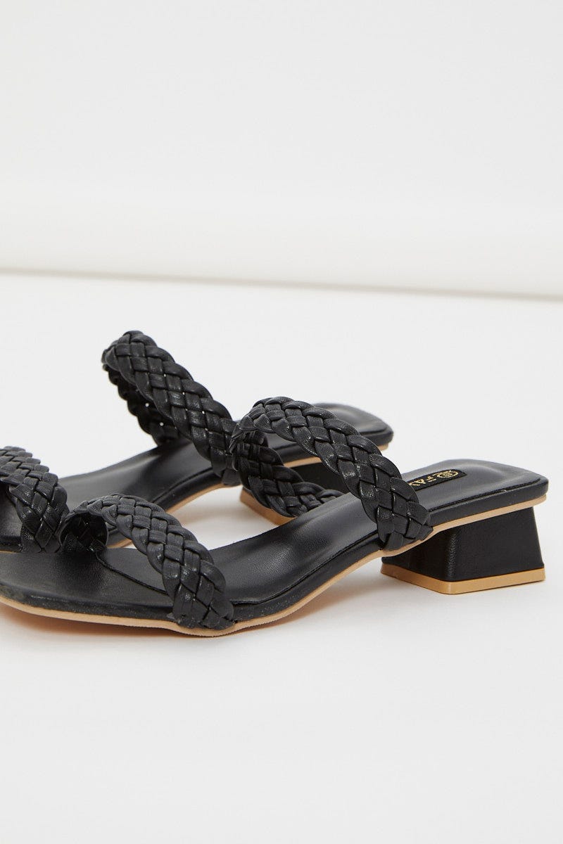 Black Braided Mules For Women By You And All