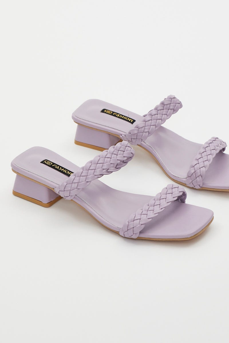 Purple Braided Mules For Women By You And All