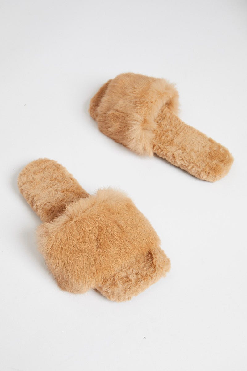 Nude Fur Slides For Women By You And All