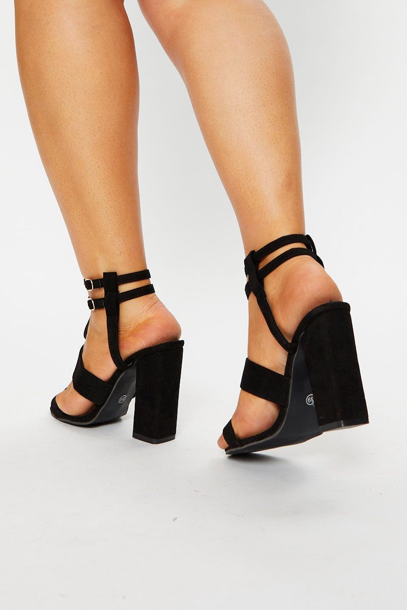 Black Ankle Strap Heels For Women By You And All