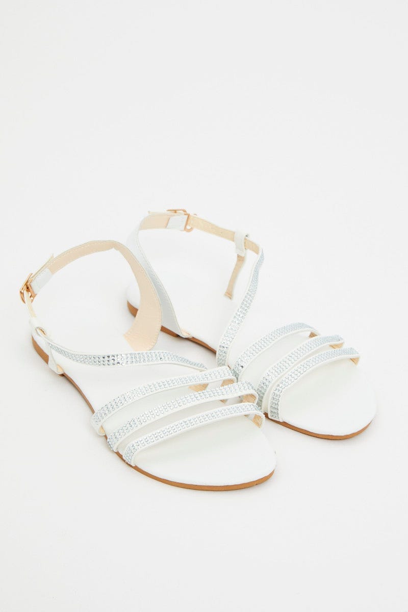 Metallic Strappy Faux Leather Sandals For Women By You And All