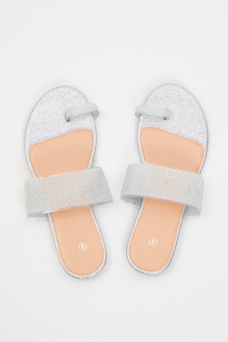 Metallic Metallic Flat Slides For Women By You And All