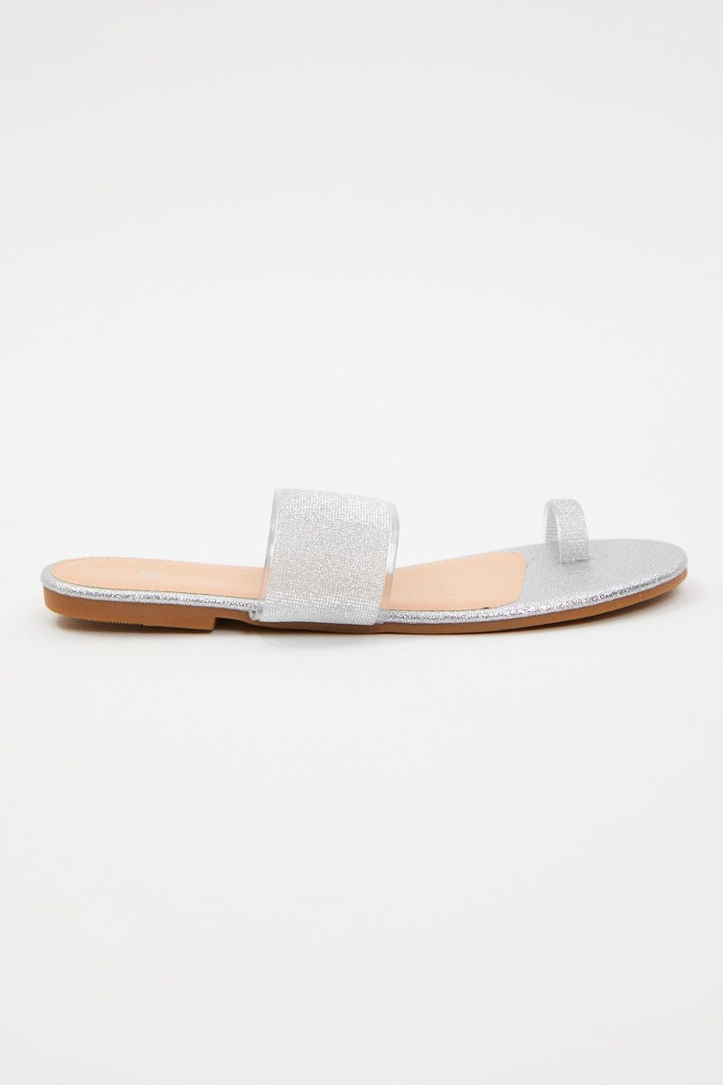 Metallic Metallic Flat Slides For Women By You And All