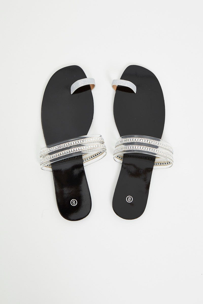 Metallic Metallic Flat Slides For Women By You And All