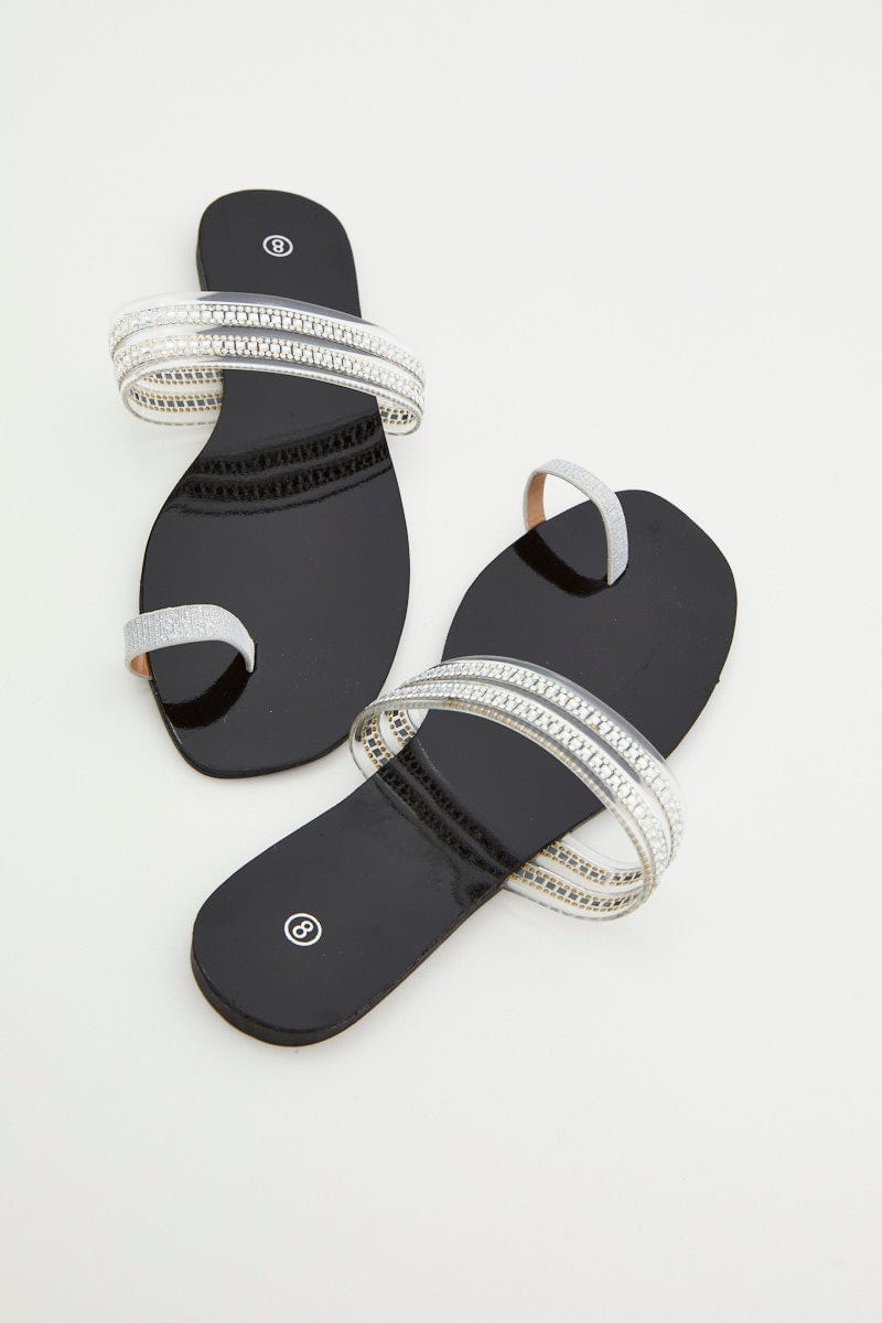 Metallic Metallic Flat Slides For Women By You And All