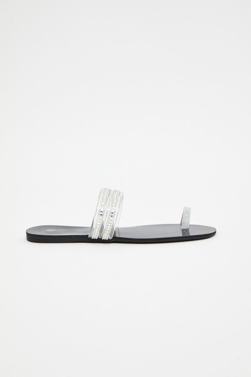 Metallic Metallic Flat Slides For Women By You And All