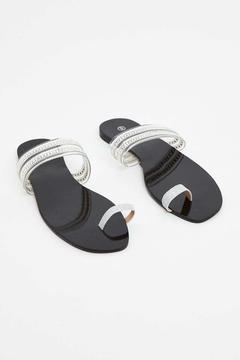 Metallic Metallic Flat Slides For Women By You And All