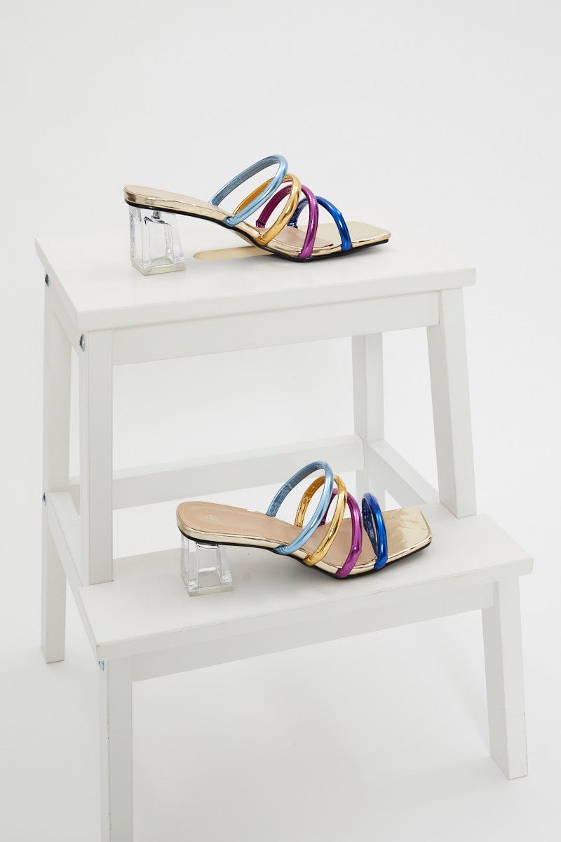 Multi Multi Colour Strappy Heels For Women By You And All