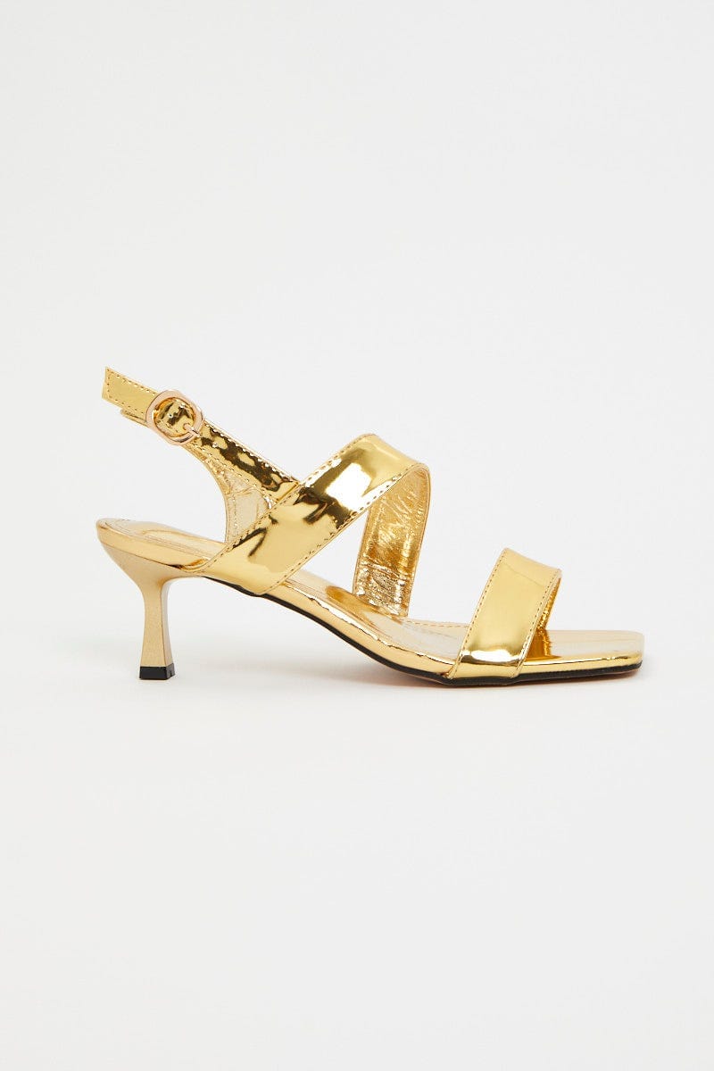 Metallic Gold Strappy Heels For Women By You And All