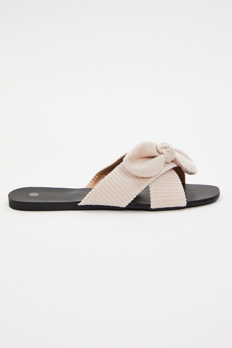 Camel Knot Detail Flat Slides For Women By You And All