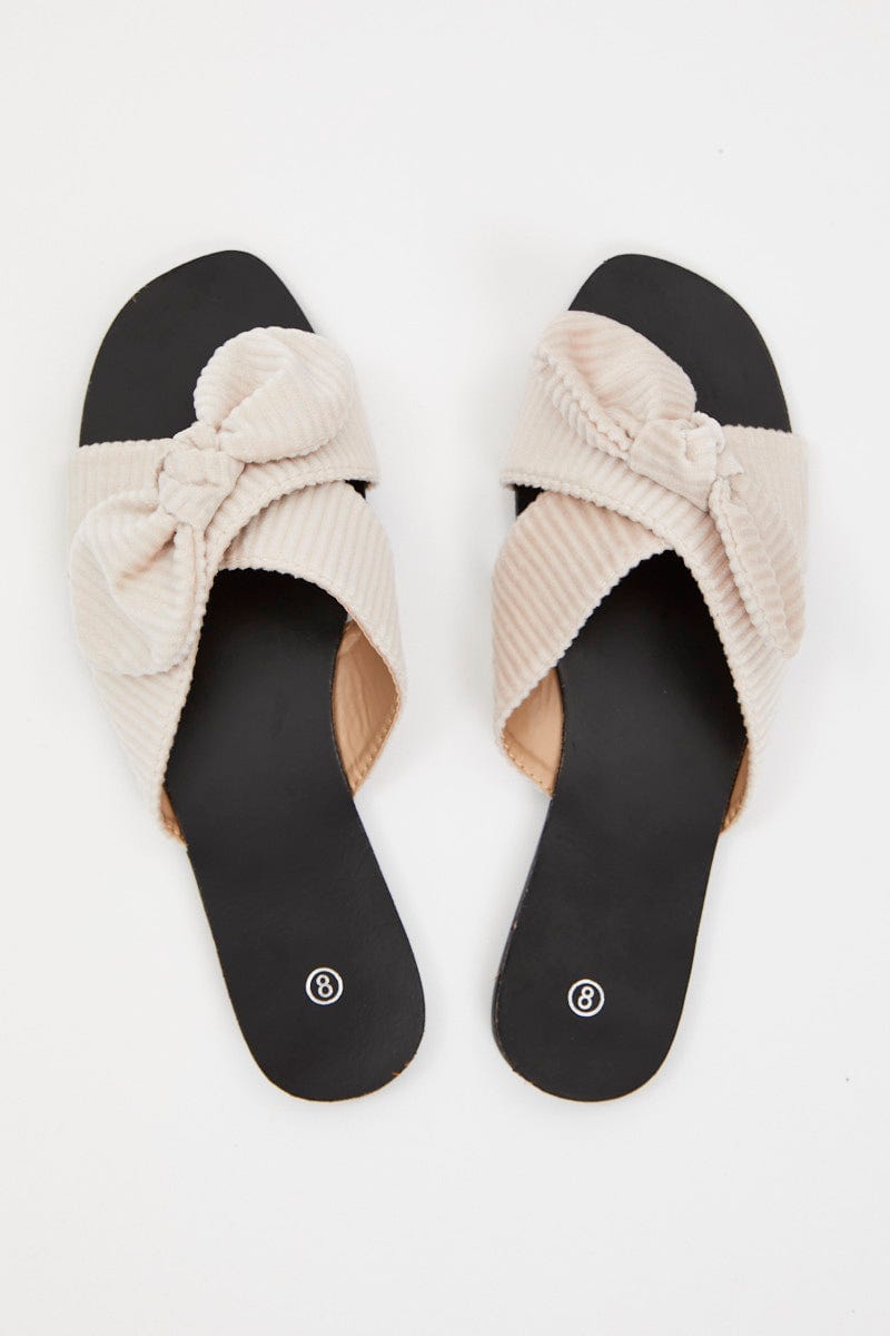Camel Knot Detail Flat Slides For Women By You And All