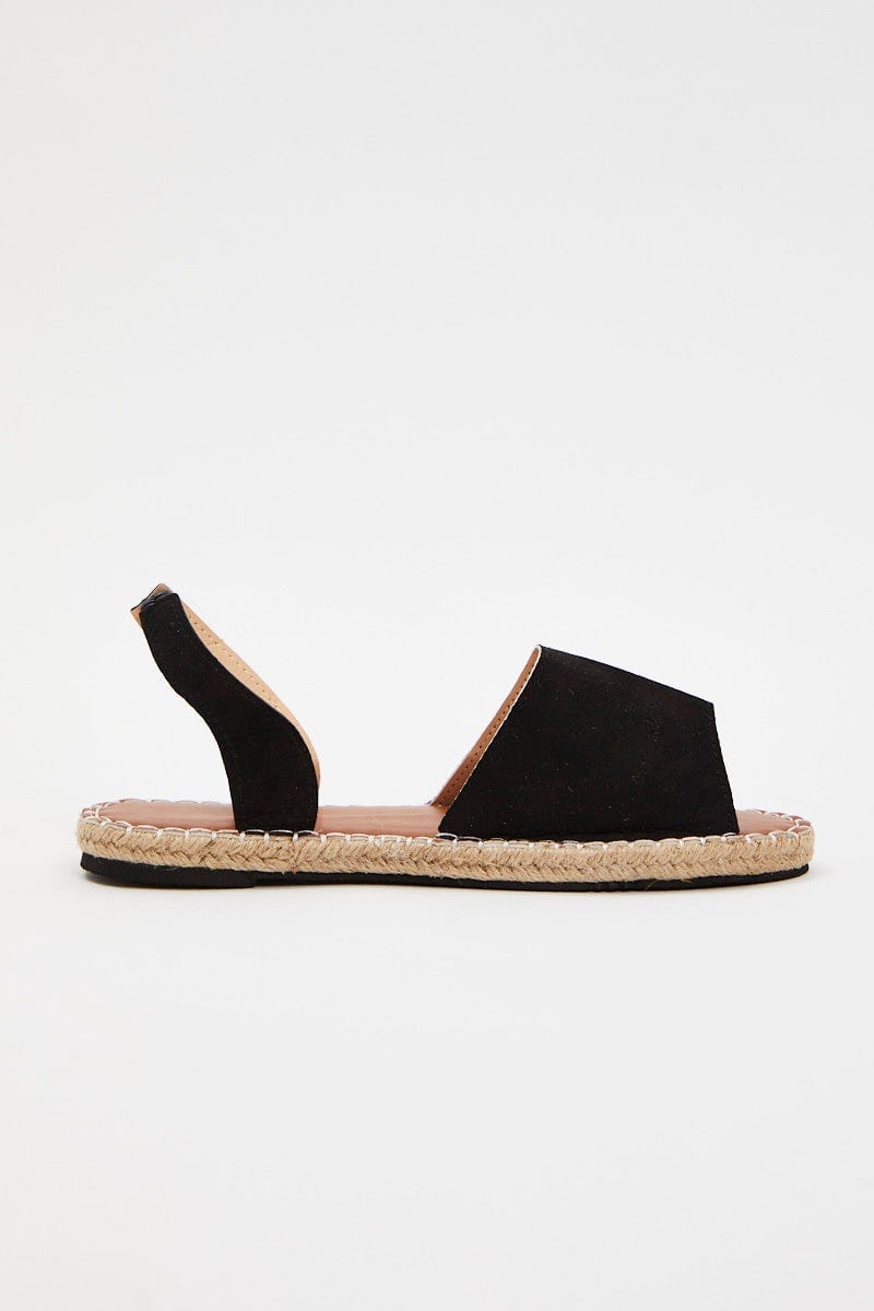 Black Strap Detail Espadrilles For Women By You And All