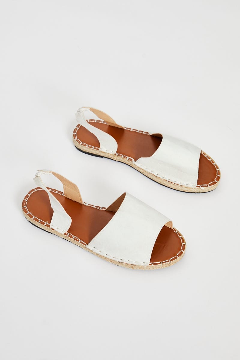 White Strap Detail Espadrilles For Women By You And All