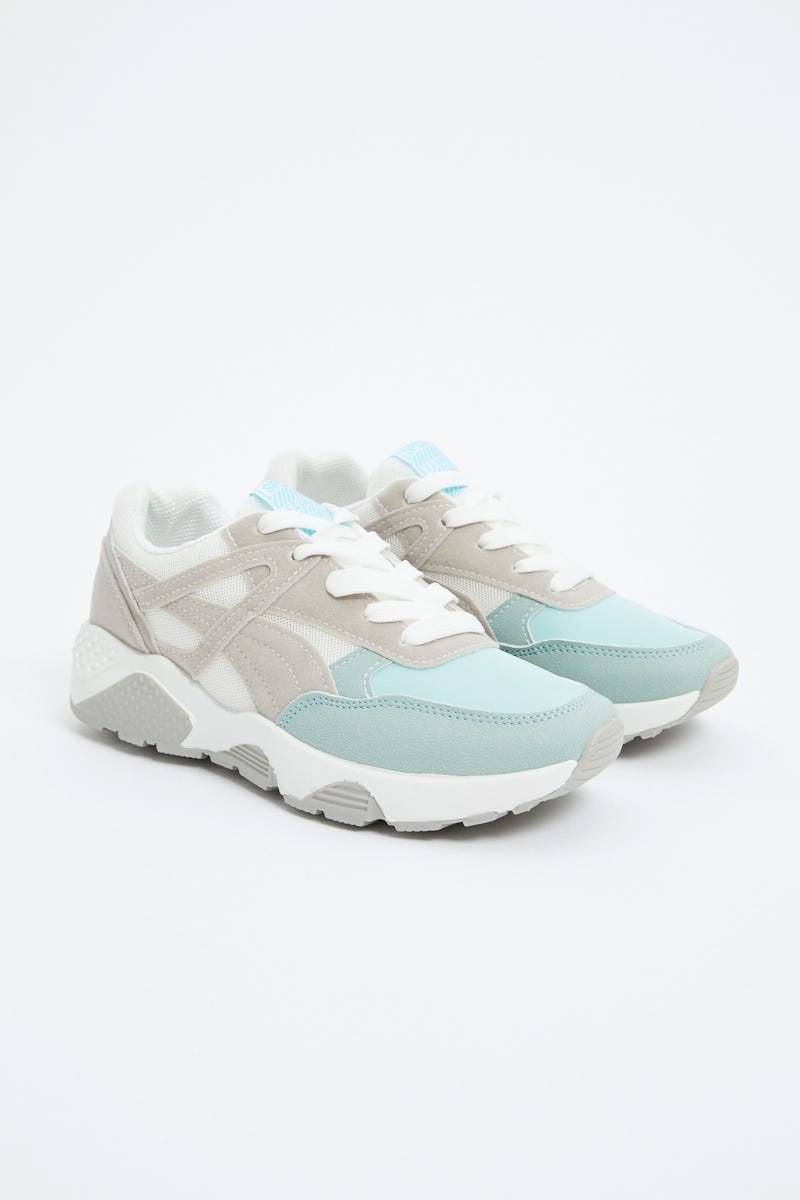 Blue Colourblock Sneakers For Women By You And All