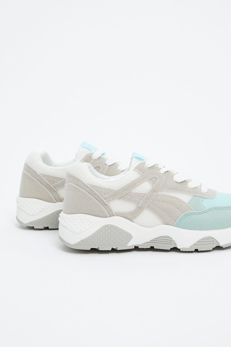 Blue Colourblock Sneakers For Women By You And All