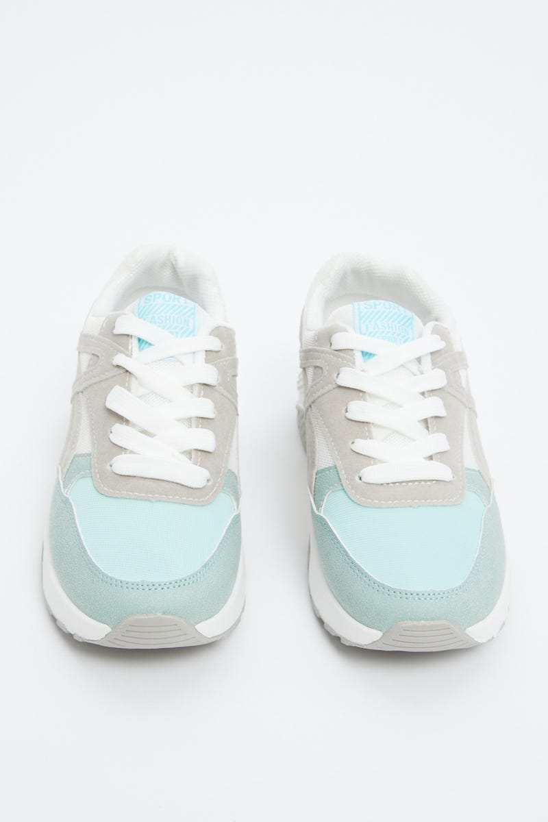 Blue Colourblock Sneakers For Women By You And All