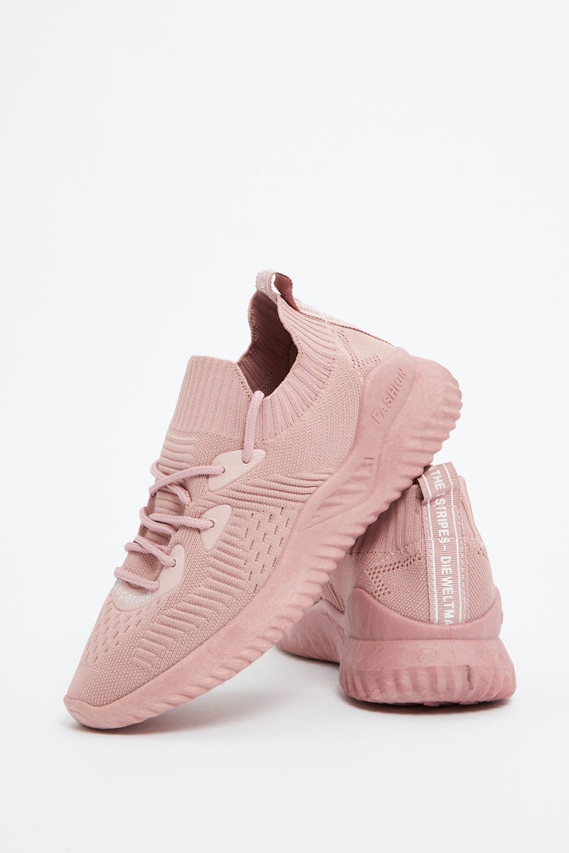 Pink Power Mesh Sneakers For Women By You And All