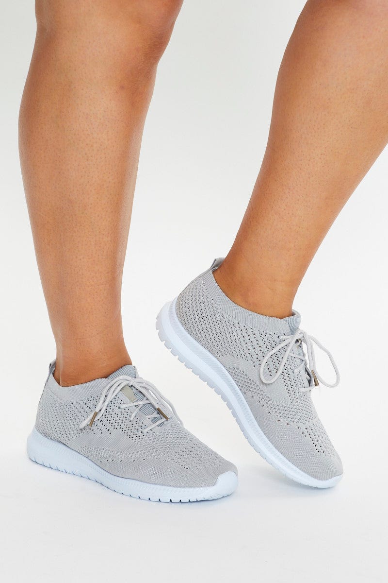 Grey X Trainer Sneakers For Women By You And All
