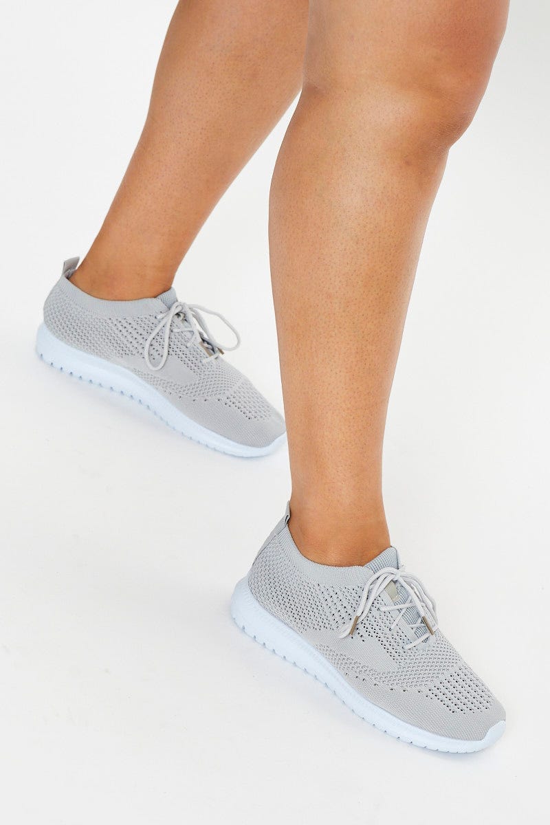 Grey X Trainer Sneakers For Women By You And All