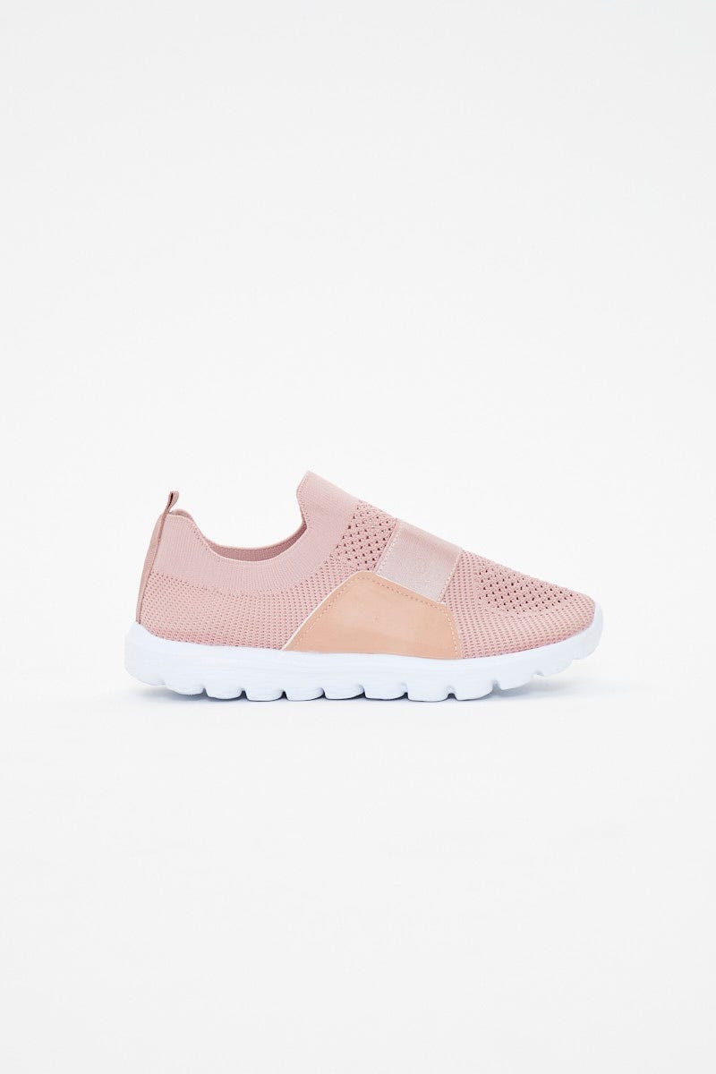 Pink Strap Detail Sneakers For Women By You And All