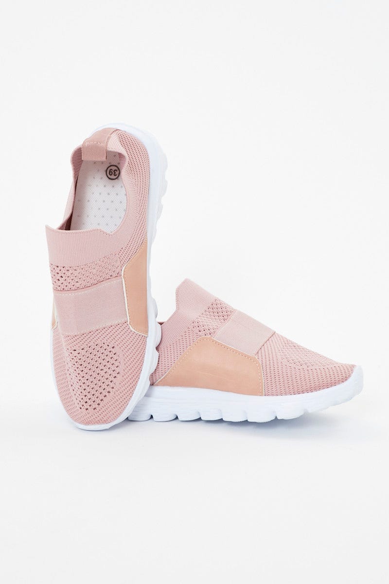 Pink Strap Detail Sneakers For Women By You And All