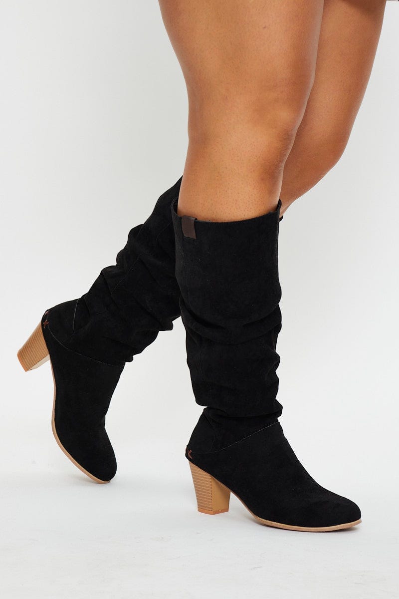 Black Knee High Boots For Women By You And All