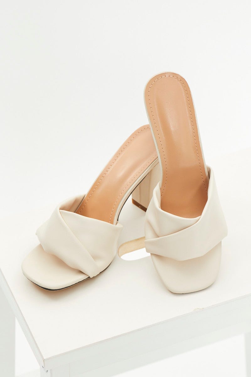 White Faux Leather Mule For Women By You And All