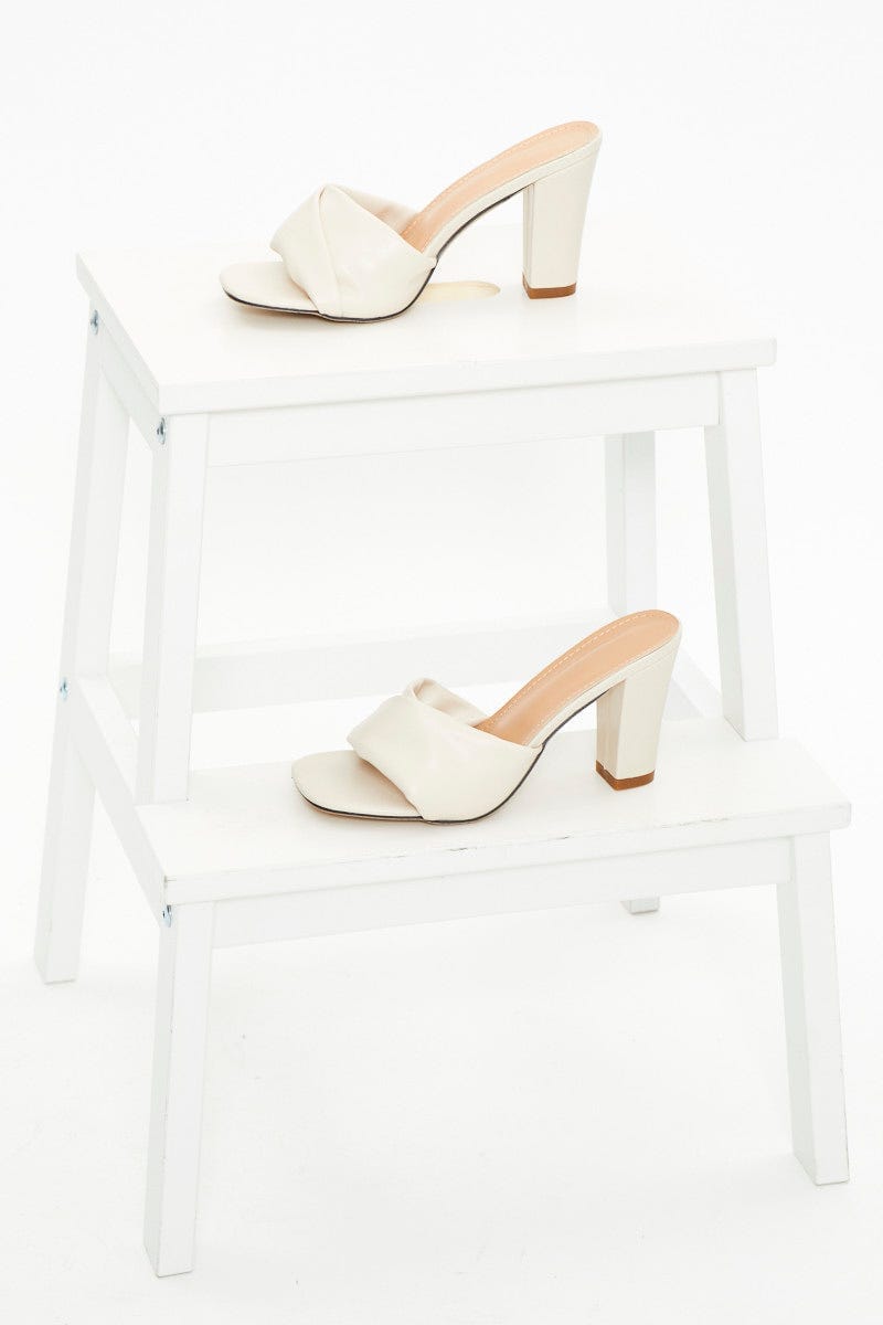 White Faux Leather Mule For Women By You And All