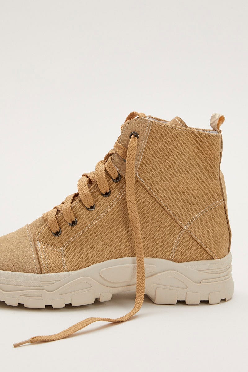 Camel Lace Up Hiking Boots For Women By You And All