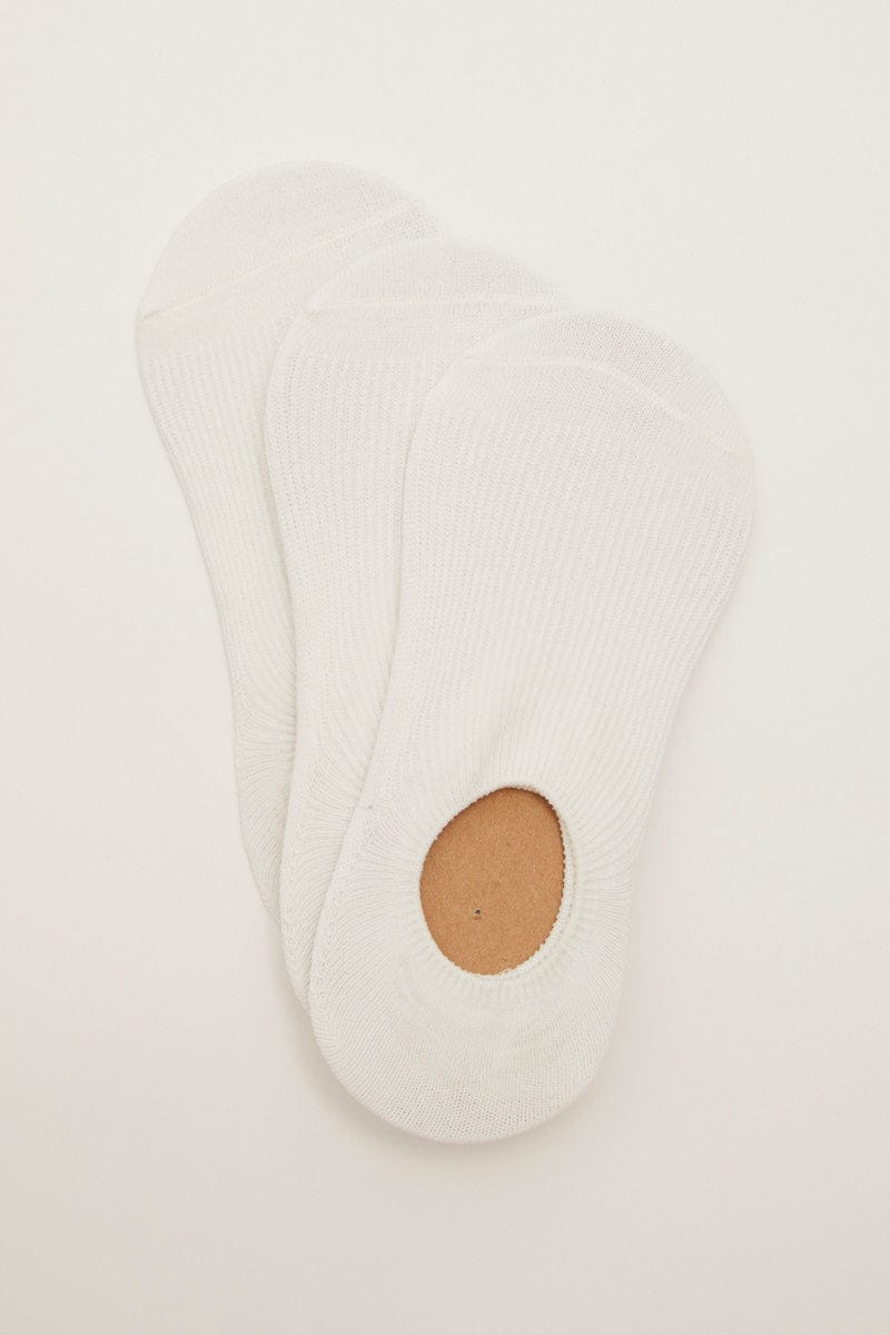 White 3 Pack Low Cut Socks
