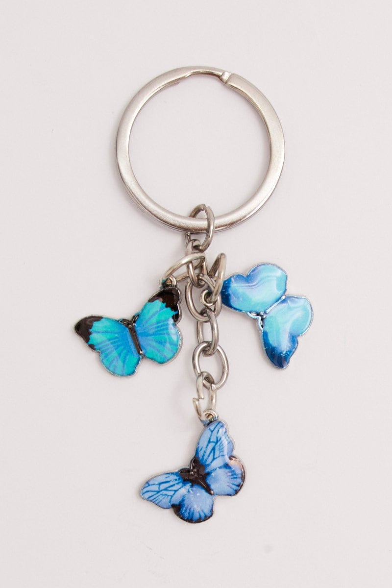 Blue Butterfly Charm Keyring for YouandAll Fashion