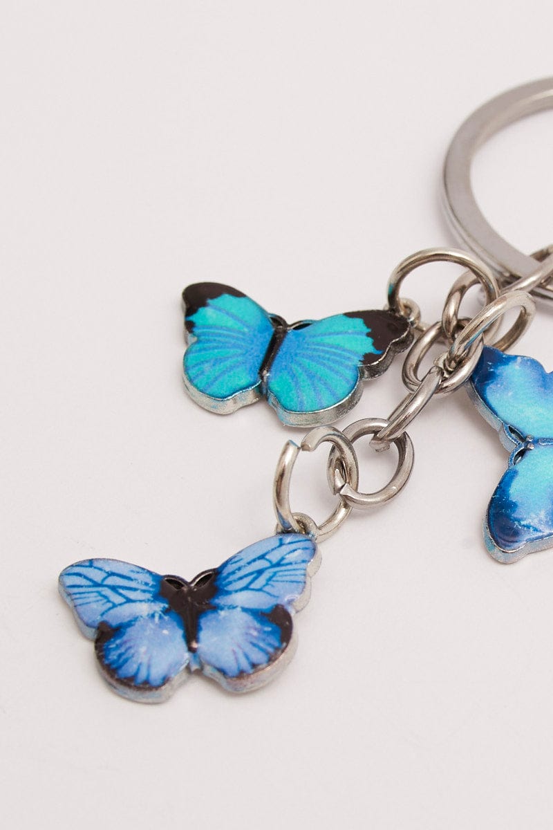 Blue Butterfly Charm Keyring for YouandAll Fashion