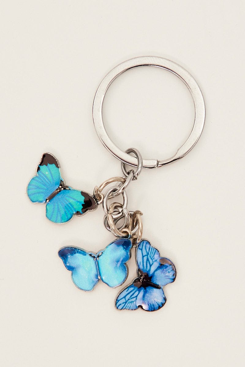 Blue Butterfly Charm Keyring for YouandAll Fashion