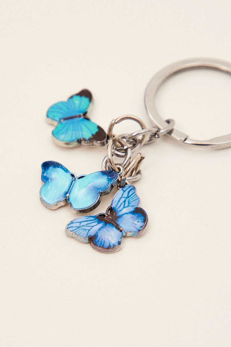 Blue Butterfly Charm Keyring for YouandAll Fashion