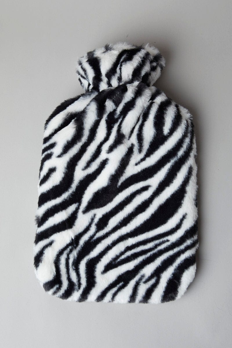 Black Animal Print Zebra Print Hot Water Bottle for YouandAll Fashion
