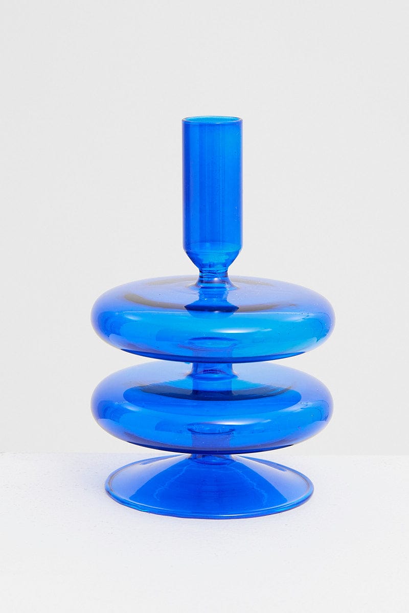 Blue Glass Candle Holder and Vase for YouandAll Fashion