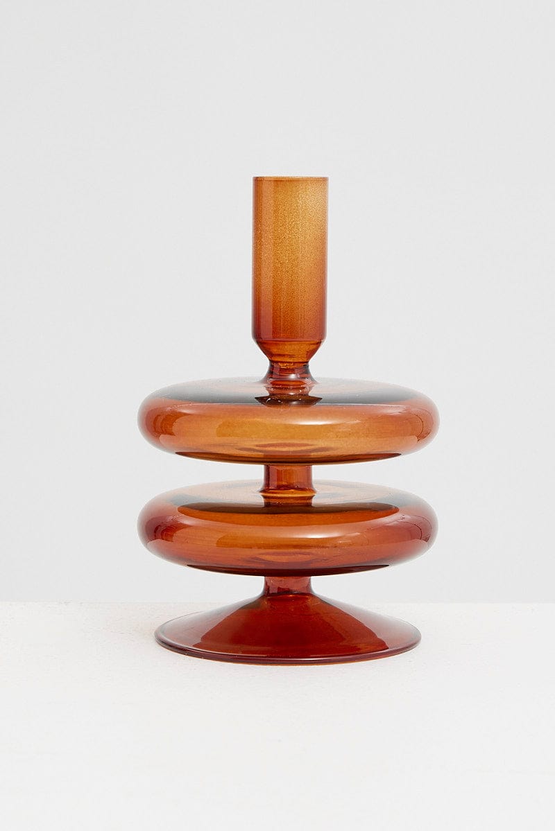 Brown Glass Candle Holder and Vase for YouandAll Fashion