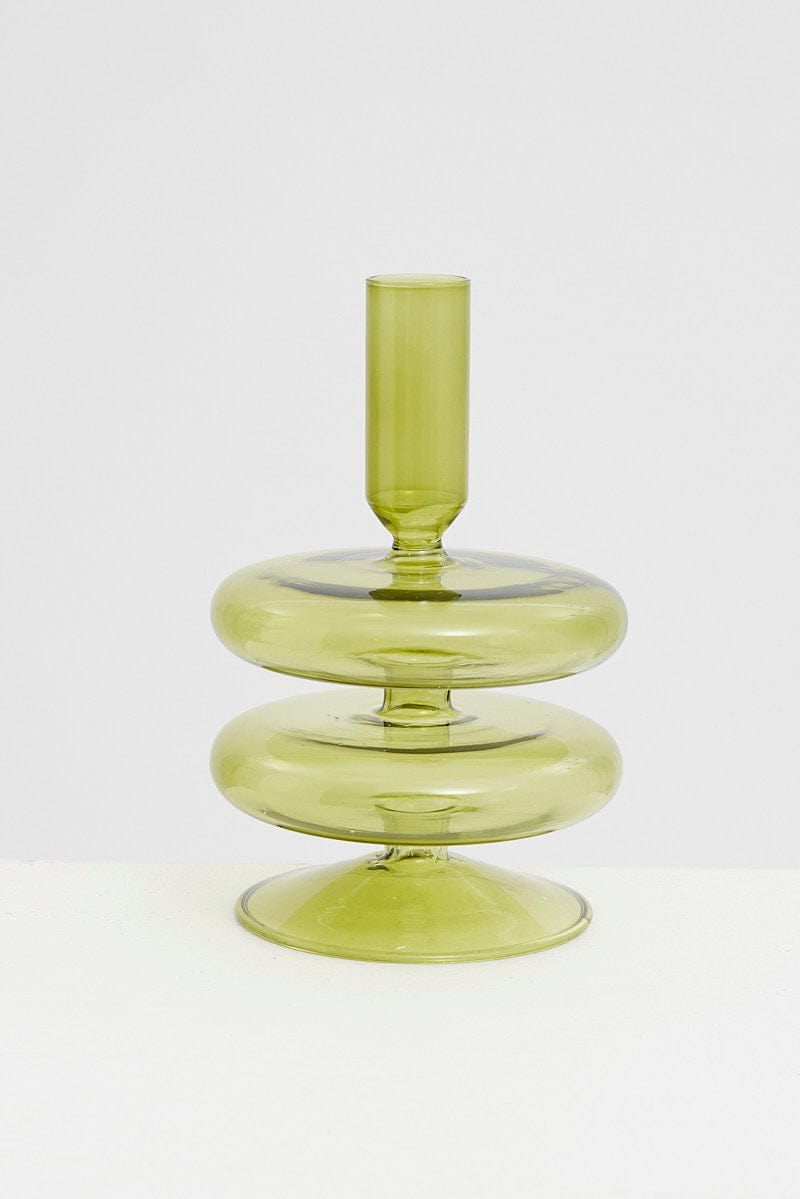 Green Glass Candle Holder and Vase for YouandAll Fashion