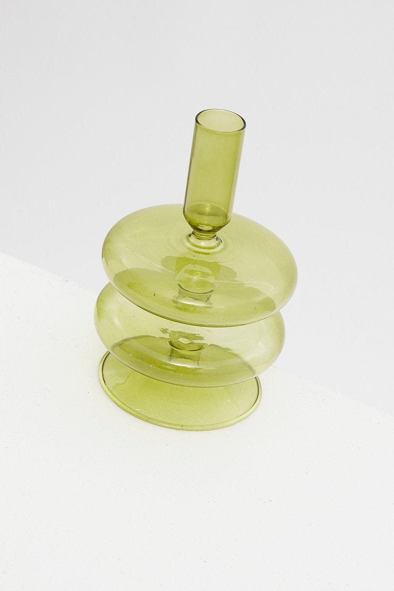 Green Glass Candle Holder and Vase for YouandAll Fashion