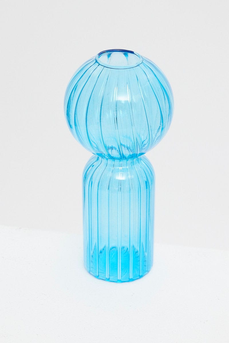 Blue Glass Candle Holder and Vase for YouandAll Fashion