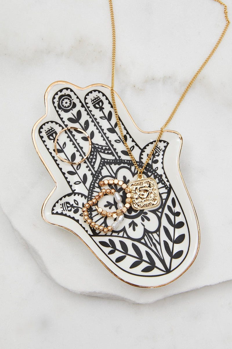 White Christmas Hamsa Hand Trinket Dish For Women By You And All