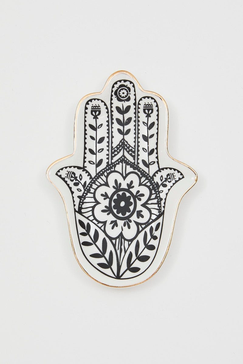 White Christmas Hamsa Hand Trinket Dish For Women By You And All