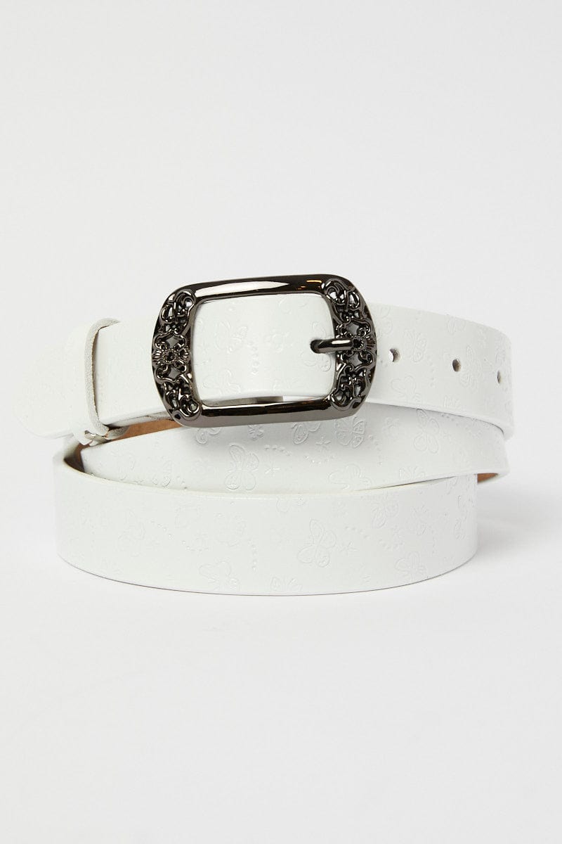 White Buckle Belts for YouandAll Fashion