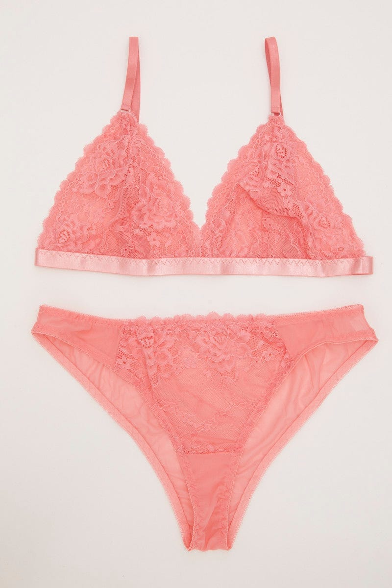 Pink Lace Lingerie Set For Women By You And All